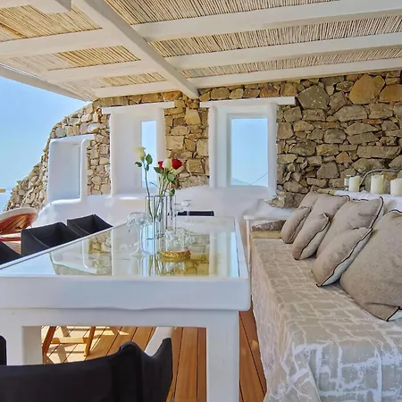 别墅 Exquisite Mykonos Cielo 2 Bedroom Private Pool And Outdoor Jacuzzi Panoramic Sea And Sunset View Gym Helipad Tennis Court , *